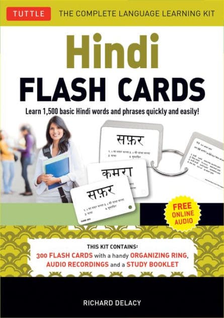Hindi Flash Cards Kit: Learn 1,500 basic Hindi words and phrases quickly and easily! (Online Audio Included) by Richard Delacy