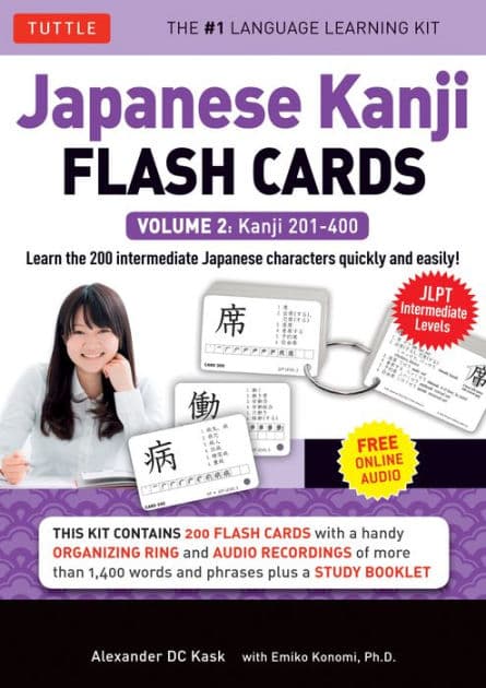 Japanese Kanji Flash Cards Kit Volume 2: Kanji 201-400: JLPT Intermediate Level: Learn 200 Japanese Characters with Native Speaker Online Audio, Sample Sentences & Compound Words by Alexander Kask