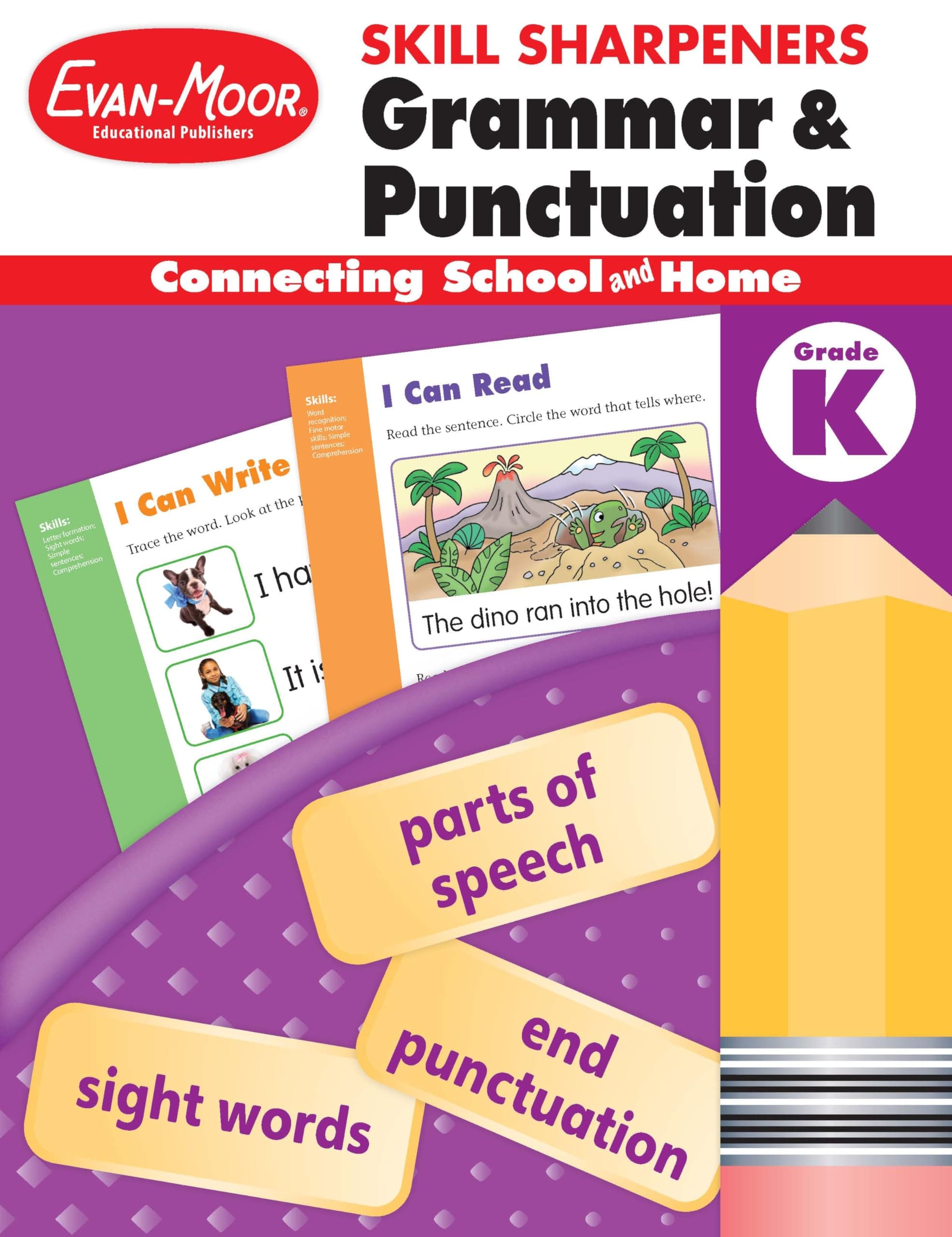 Skill Sharpeners: Grammar & Punctuation, Kindergarten Workbook by Evan-Moor Educational Publishers