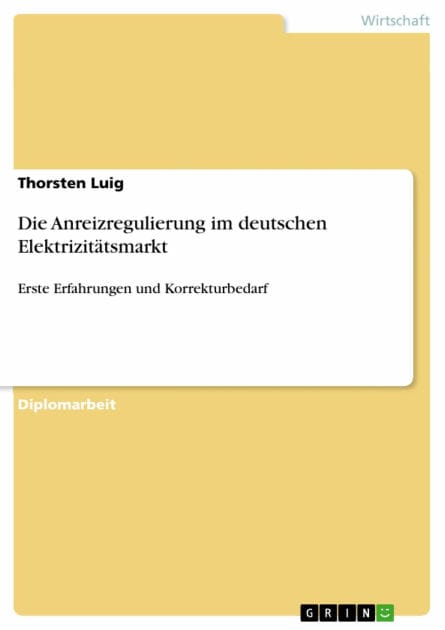 Die Anreizregulierung im deutschen Elektrizitätsmarkt: Erste Erfahrungen und Korrekturbedarf
