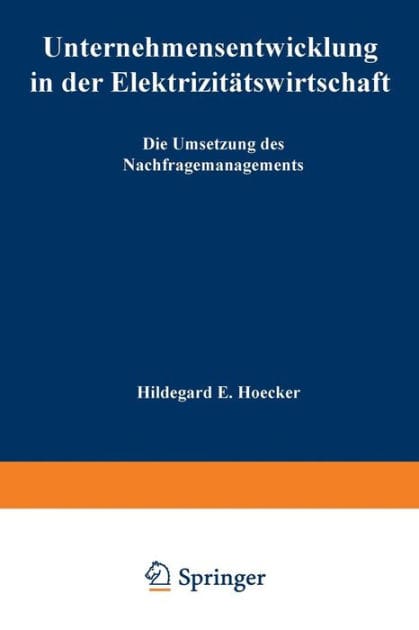 Unternehmensentwicklung in der Elektrizitätswirtschaft: Die Umsetzung des Nachfragemanagements