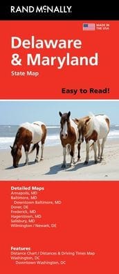 Delaware/Maryland Easy to Read State Map