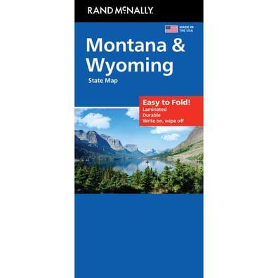 Montana/Wyoming Easy to Fold State Map