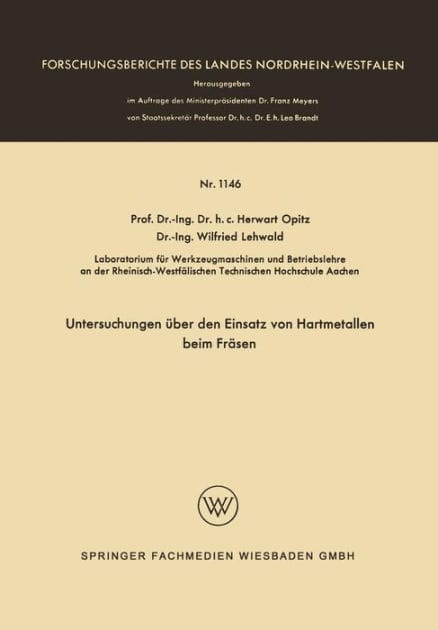 Untersuchungen über den Einsatz von Hartmetallen beim Fräsen