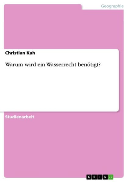 Warum wird ein Wasserrecht benötigt?