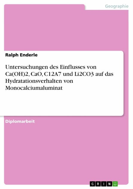 Untersuchungen des Einflusses von Ca(OH)2, CaO, C12A7 und Li2CO3 auf das Hydratationsverhalten von Monocalciumaluminat