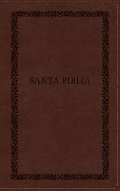 RVR60, Santa Biblia, Tierra Santa, Ultrafina, Letra grande, Leathersoft, Café, con Cierre, Palabras de Jesús en Rojo, Comfort Print