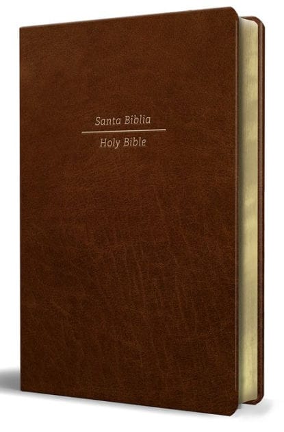 Biblia Bilingüe Reina Valera 1960/ESV Tamaño grande piel marrón / Bilingual Bible RVR60/English Standard Large Size Large Print Leather