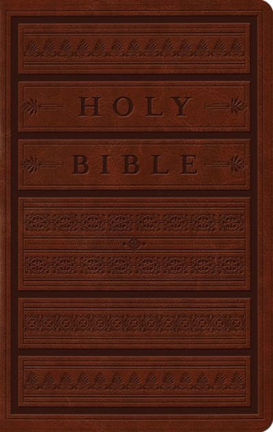 ESV Large Print Personal Size Bible, Red Letter (TruTone, Brown, Engraved Mantel Design)
