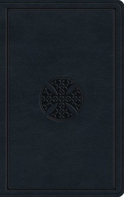 ESV Large Print Value Thinline Bible (TruTone, Navy, Mosaic Cross Design)