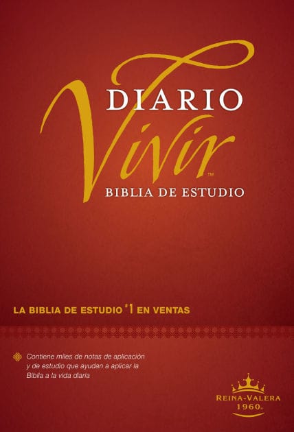 Biblia de estudio del diario vivir RVR60 (Tapa dura, Vino tinto, Letra Roja)