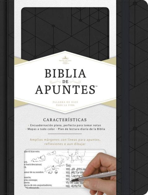 RVR 1960 Biblia de apuntes, negro símil piel