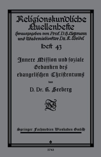 Innere Mission und soziale Gedanken des evangelischen Christentums