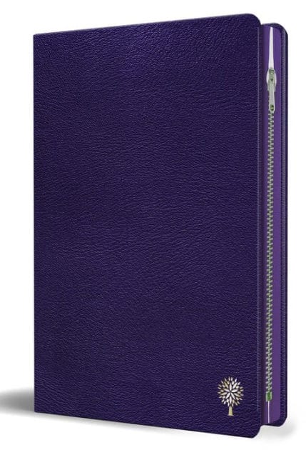 Biblia Reina Valera 1960 Tamaño grande, letra grande piel morada con cremallera / Spanish Holy Bible RVR 1960 Large Size Large Print Purple Leather with Zipper