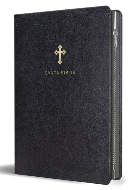 Biblia Reina Valera 1960 Tamaño grande, letra grande piel negra con cremallera / Spanish Holy Bible RVR 1960 Large Size Large Print Black Leather with Zipper