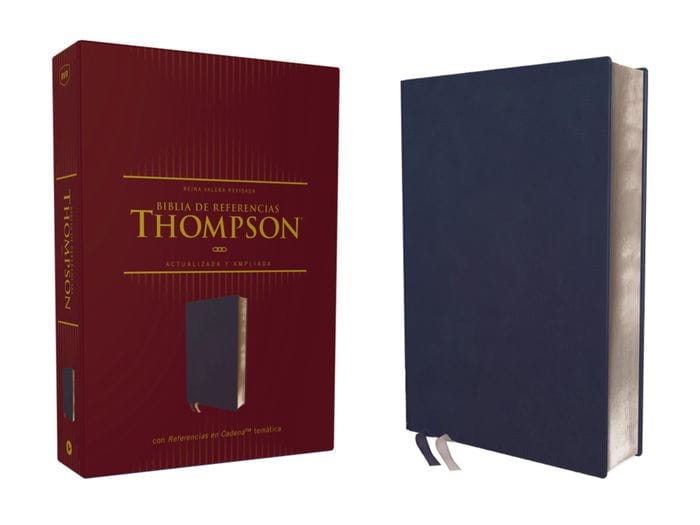 RVR, Biblia de Referencia Thompson, Leathersoft, Azul añil, Palabras de Jesús en Rojo, con Índice, Comfort Print