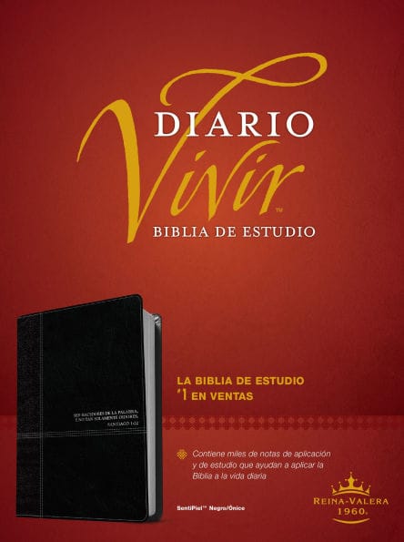 Biblia de estudio del diario vivir RVR60 (SentiPiel, Negro/Ónice, Letra Roja)