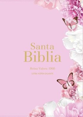 Biblia RVR 1960 Letra Súper Gigante Símil Piel Rosa Claro (Bible RVR 1960 Super Giant Print LeatherLike Light Pink Butterfly (Spanish Edition)