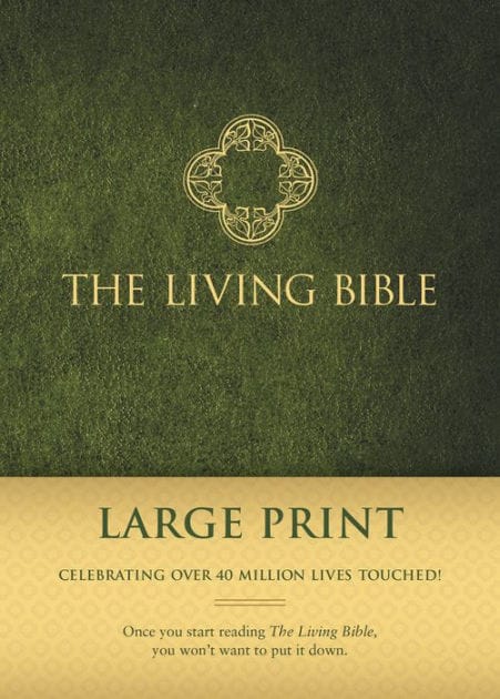 The Living Bible Large Print Edition (Hardcover, Green)