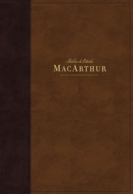 NBLA, Biblia de Estudio MacArthur, Leathersoft, Café, Interior a dos colores, con Índice, Comfort Print