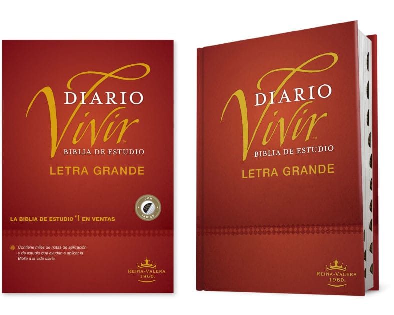 Biblia de estudio del diario vivir RVR60, letra grande (Tapa dura, Índice, Letra Roja)