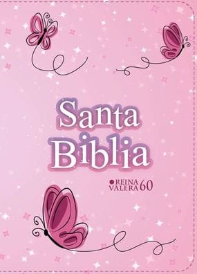 Biblia RVR 1960 Compacta Símil Piel Juvenil Mariposa Rosada (Bible RVR 1960 Compact Size LeatherLike Youth Pink Butterfly (Spanish Edition)