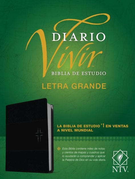Biblia de estudio del diario vivir NTV, letra grande (SentiPiel, Negro/Ónice, Letra Roja)