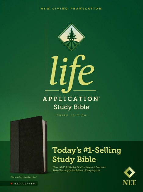 NLT Life Application Study Bible, Third Edition (LeatherLike, Black/Onyx, Red Letter)