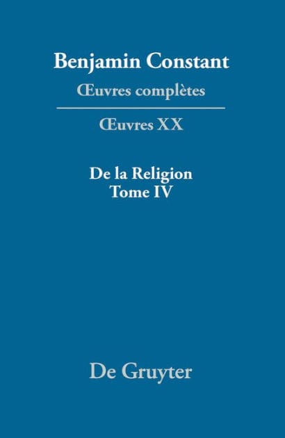 De la Religion, considérée dans sa source, ses formes et ses développements, Tome IV