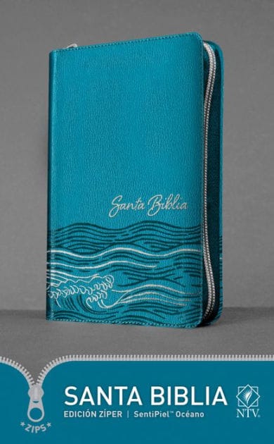 Santa Biblia NTV, Edición zíper, Océano (SentiPiel, Azul claro)