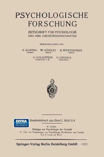 Psychologische Forschung: Zeitschrift für Psychologie und ihre Grenzwissenschaften