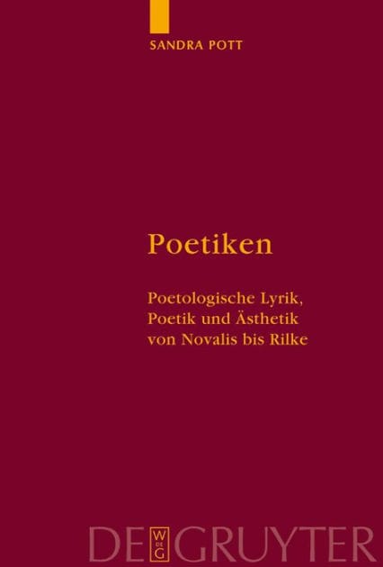 Poetiken: Poetologische Lyrik, Poetik und Ästhetik von Novalis bis Rilke