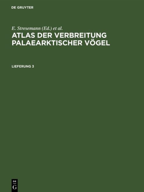Atlas der Verbreitung palaearktischer Vögel. Lieferung 3