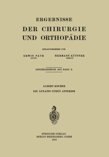 Die Luxatio Cubiti Anterior