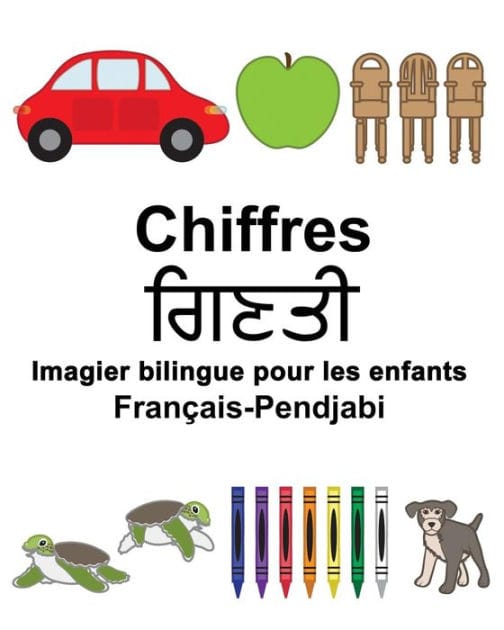 Français-Pendjabi Chiffres Imagier bilingue pour les enfants