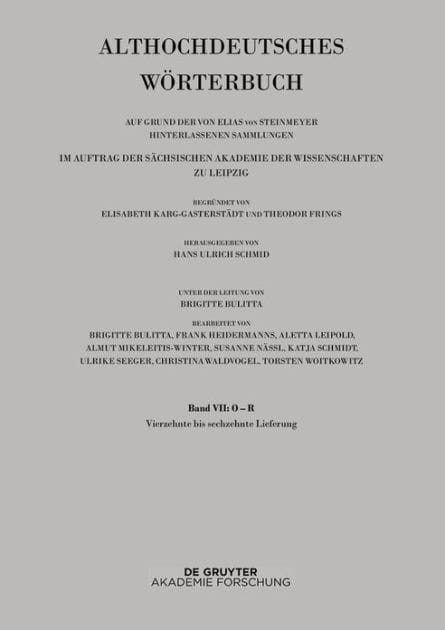 Band VII: O -R. 14. bis 16. Lieferung (ringan bis rydc)