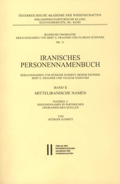 Iranisches Personennamenbuch Band II/Faszikel 5: Personennamen in Parthischen Epigraphischen Quellen