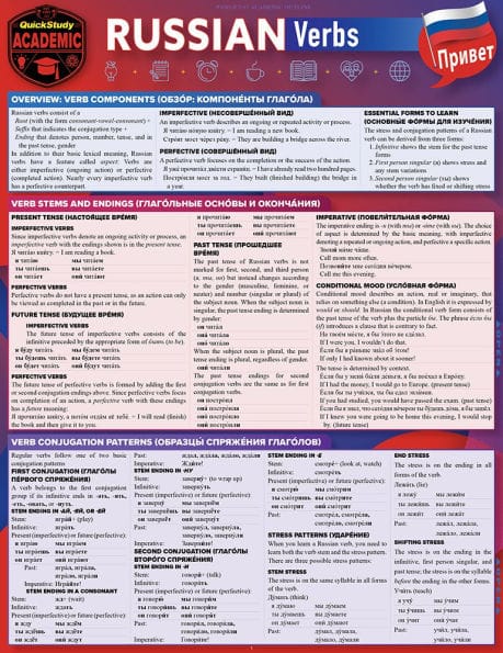Russian Verbs: a QuickStudy Laminated Reference Guide