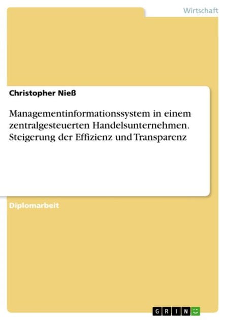 Managementinformationssystem in einem zentralgesteuerten Handelsunternehmen. Steigerung der Effizienz und Transparenz