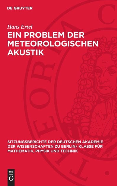 Ein Problem der meteorologischen Akustik: (Die tagesperiodische Variation der Schallintensit t)
