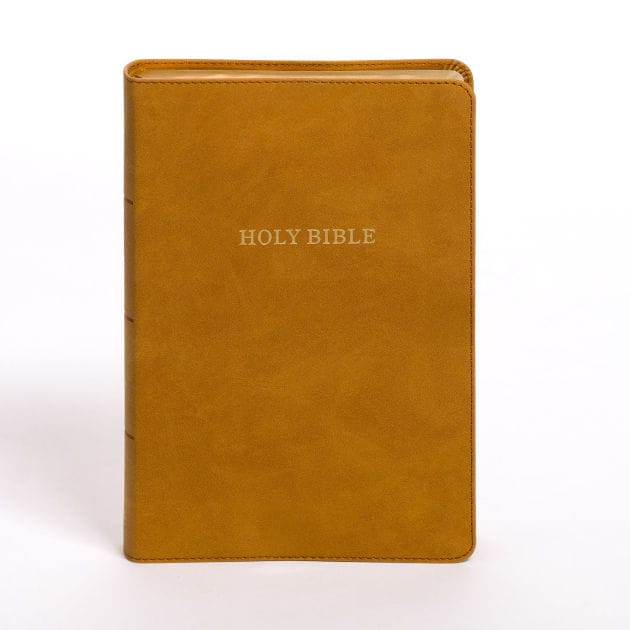 KJV Personal Size Giant Print Bible, Camel SuedeSoft LeatherTouch