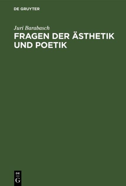 Fragen der Ästhetik und Poetik