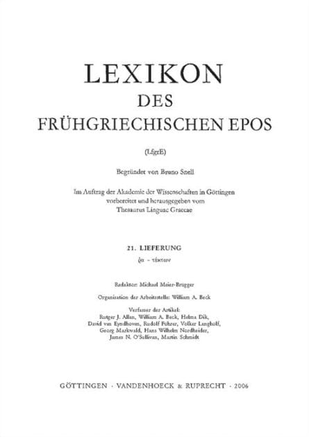 Lexikon des fruhgriechischen Epos Lfg. 21: ra - tektwn
