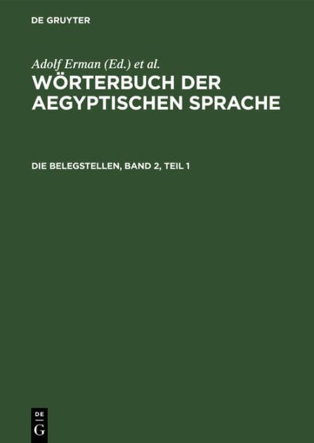 Die Belegstellen, Band 2, Teil 1
