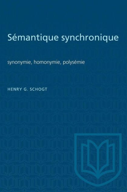 S?mantique synchronique: synonymie, homonymie, polys?mie