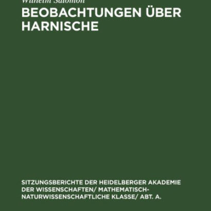 Beobachtungen Über Harnische 9783111188058 Img1