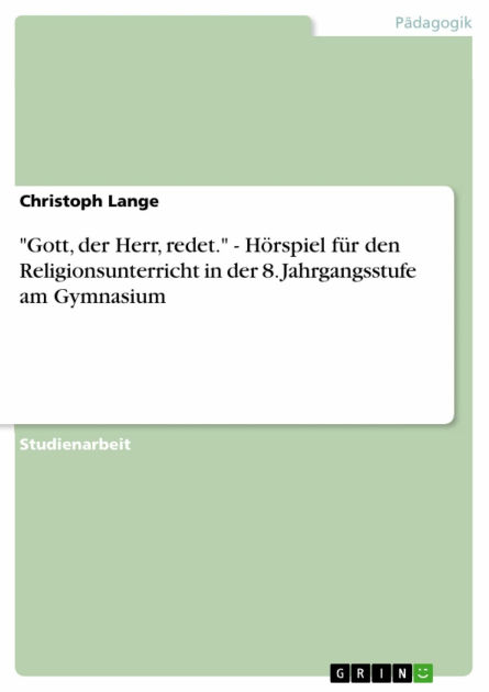 'Gott, Der Herr, Redet.' - Hör 9783638149198 Img1