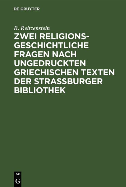 Zwei Religionsgeschichtliche F 9783111119779 Img1