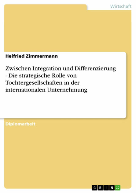 Zwischen Integration Und Diffe 9783640544820 Img1